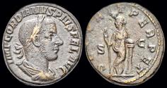 Ancient Coins - Gordian III AE As Securitas standing left