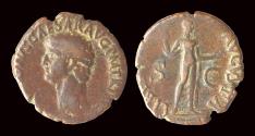 Ancient Coins - Claudius AE As Libertas standing facing