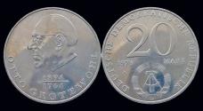 World Coins - DDR 20 mark 1973- Otto Grotewohl