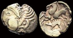Ancient Coins - Celtic Northwest Gaul Aulerci Eburovices AV hemistater au sanglier