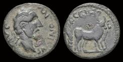 Ancient Coins - Mysia Parium Antoninus Pius AE priest and two oxen