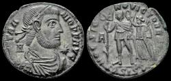 Ancient Coins - Vetranio AE centenionalis emperor standing left