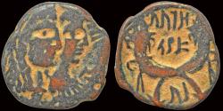 Ancient Coins - Nabataea Aretas IV with Shaqilat AE drachm