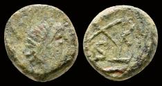 Ancient Coins - Marcian AE nummus monogram in wreath