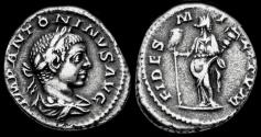 Ancient Coins - Elagabalus AR denarius Fides standing right