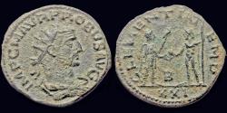 Ancient Coins - Probus AE antoninianus emperor receiving globe from Jupiter