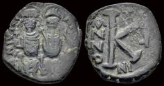 Ancient Coins - Justin II & Sophia AE half follis