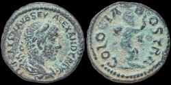 Ancient Coins - Arabia Bostra Severus Alexander AE assarion Marsyas standing right