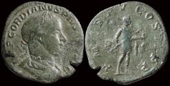 Ancient Coins - Gordian III AE sestertius emperor standing right