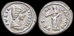 Ancient Coins - Julia Domna AR denarius Vesta seated left