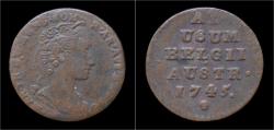 World Coins - Austrian Netherlands Brabant Maria-Theresia 1 oord (liard) 1745.