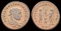 Ancient Coins - Constantius I Chlorus AE antoninianus prince receiving Victory on globe