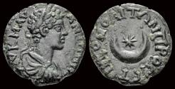 Ancient Coins - Moesia Inferior Nicopolis ad Istrum Caracalla AE assarion star and crescent