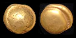 Ancient Coins - Celtic Gaul Senones AV stater Belgic bullet type, globule à la croix
