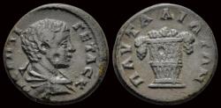 Ancient Coins - Thrace Pautalia Geta, as Caesar AE17 basket containing fruits