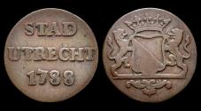World Coins - Netherlands Utrecht Stad copper  duit 1788