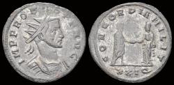Ancient Coins - Probus silvered antoninianus Probus and Concordia clasping their hands