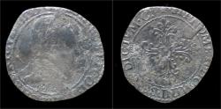 World Coins - France Henri III 1/2 franc au col plat 1589M