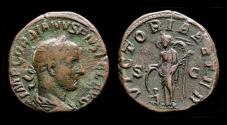 Ancient Coins - Gordian III AE sestertius Victory standing facing