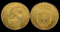 World Coins - Portugal D.João VI gold 3200 réis 1822