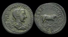 Ancient Coins - Antioch Pisidia Gordian III AE medallion She-wolf suckling Romulus and Remus