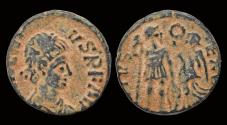 Ancient Coins - Arcadius AE follis emperor standing left