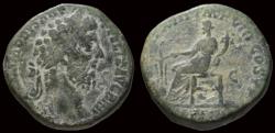 Ancient Coins - Commodus AE sestertius Fortuna seated left