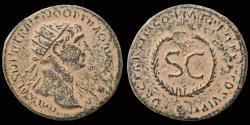 Ancient Coins - Trajan AE As S C in wreath-Rare!