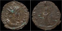 Ancient Coins - Victorinus billon antoninianus Providentia standing left.