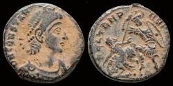 Ancient Coins - Constantius II AE centionallis soldier spearing falling horseman