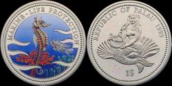 World Coins - Palau dollar 1995- Marine-life protection