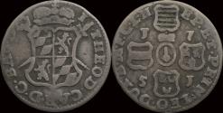 World Coins - Southern Netherlands Liege Johann Theodor von Bayern liard 1751