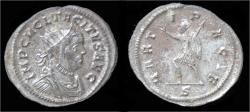 Ancient Coins - Tacitus silvered aurelianus Mars advancing left