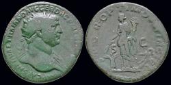 Ancient Coins - Trajan AE dupondius Abundantia standing left