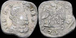 World Coins - Italy Sicily Messina Philip III of Spain AR 4 tari 1619