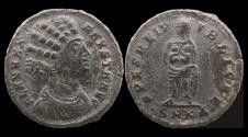 Ancient Coins - Fausta Augusta AE follis Salus standing facing