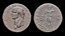 Ancient Coins - Claudius AE As Constantia standing left