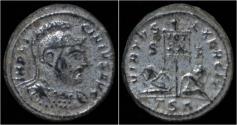 Ancient Coins - Licinius I silvered AE3 standard and two captives.