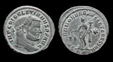 Ancient Coins - Diocletian AE follis Moneta standing left