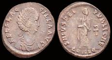 Ancient Coins - Aelia Flaccilla, Augusta AE follis empress standing facing