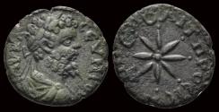 Ancient Coins - Moesia Inferior Nicopolis Septimius Severus AE assarion eight-rayed star
