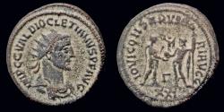 Ancient Coins - Diocletian AE antoninianus Jupiter presenting Victory on globe