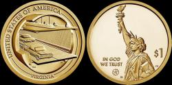 World Coins - USA 1 dollar 2021- Chesapeake Bay Tunnel- Virginia