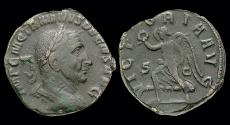 Ancient Coins - Trajan Decius AE sestertius Victory advancing left
