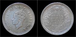World Coins - India King George VI 1/4 rupee 1944