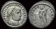 Ancient Coins - Diocletian AE follis Genius standing left