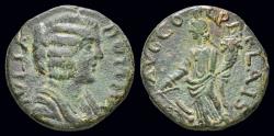 Ancient Coins - Pisidia Parlais Julia Domna, Augusta AE21 Tyche standing right