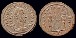 Ancient Coins - Probus AEantoninianus Probus receiving Victory on globe from Jupiter