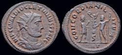 Ancient Coins - Diocletian AE radiate emperor  standing right