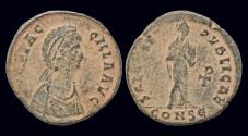 Ancient Coins - Aelia Flaccilla AE follis Victory seated right